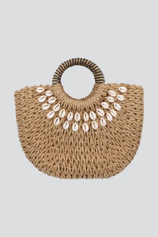 BOLSA RIGIDA RAFIA CONCHAS sold by Shasa