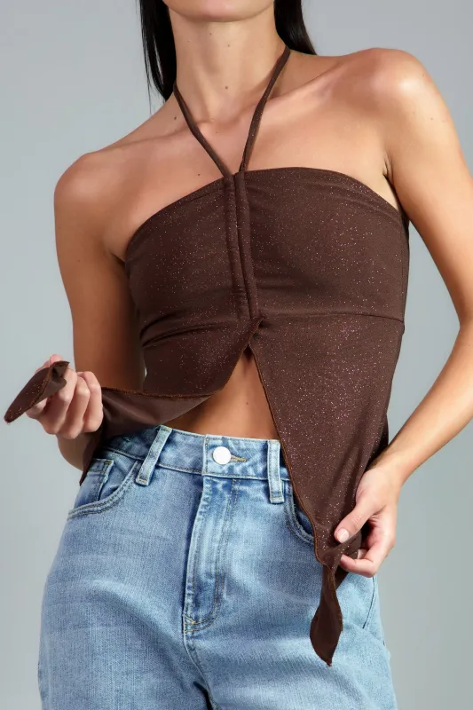 Top abertura brillos made by Shasa