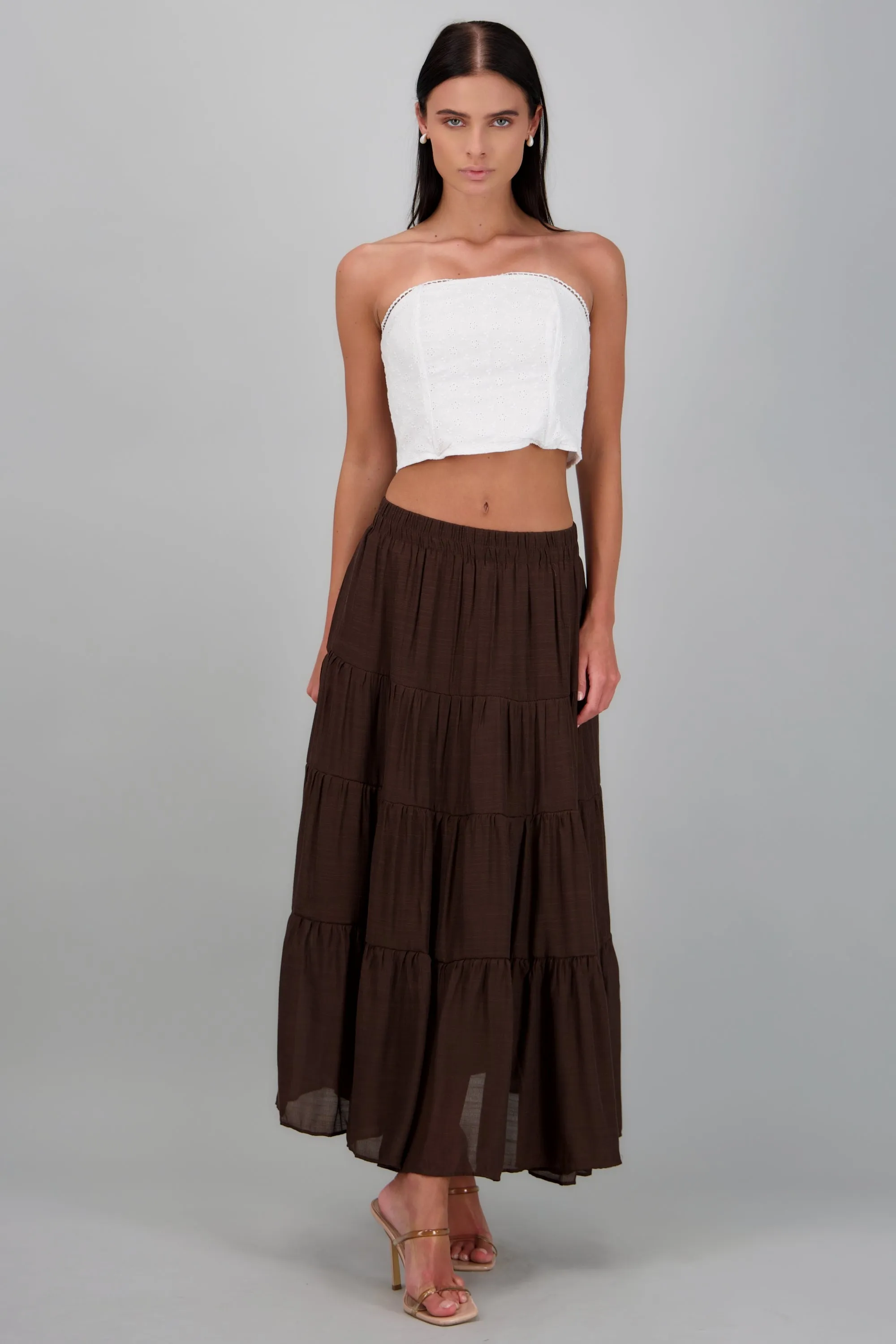 Falda larga de niveles sold by Shasa