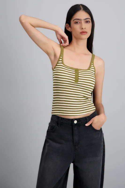 Top tirantes rayas con botones sold by Shasa
