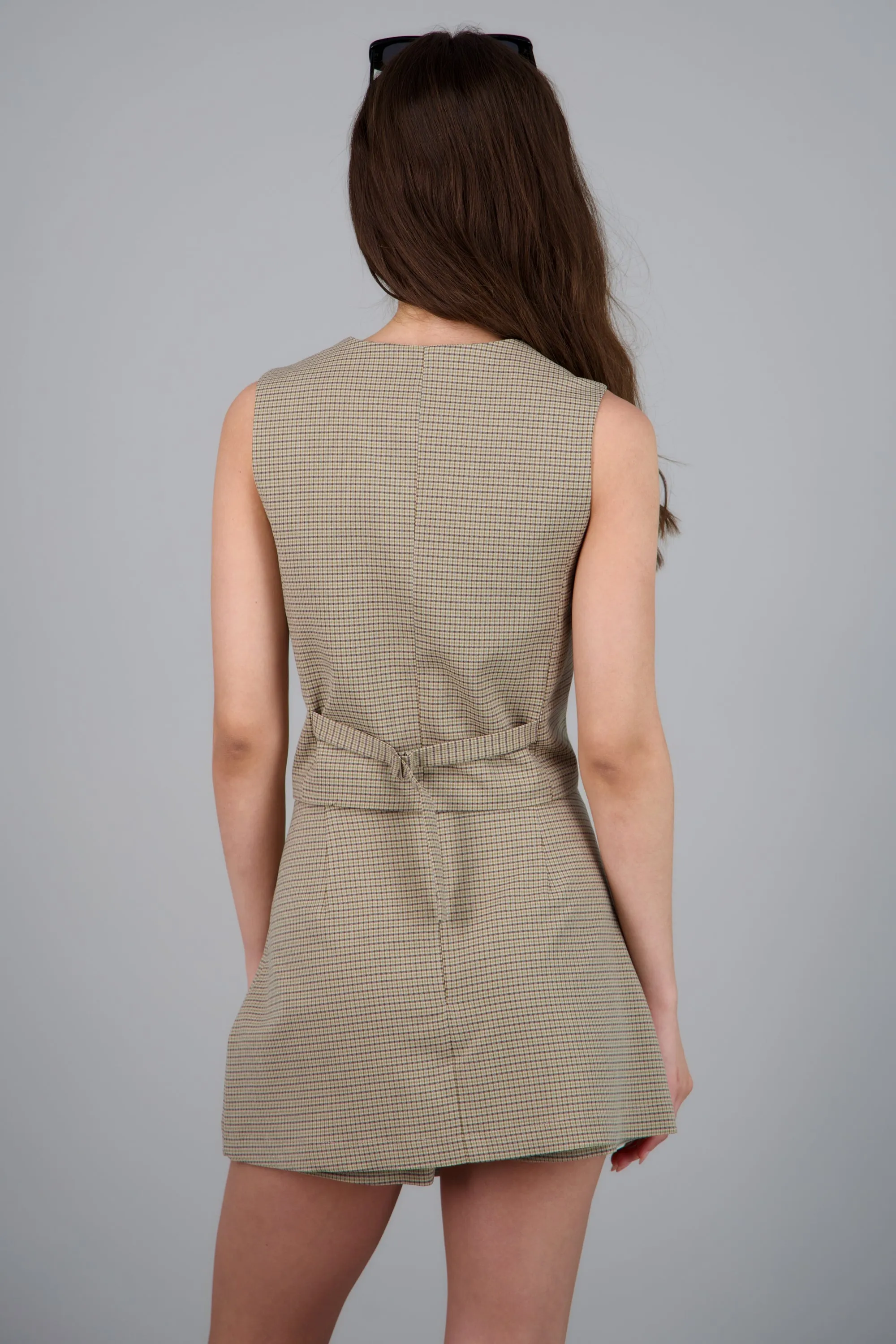 Chaleco botonadura cruzada estampado cuadros sold by Shasa product image thumbnail 4