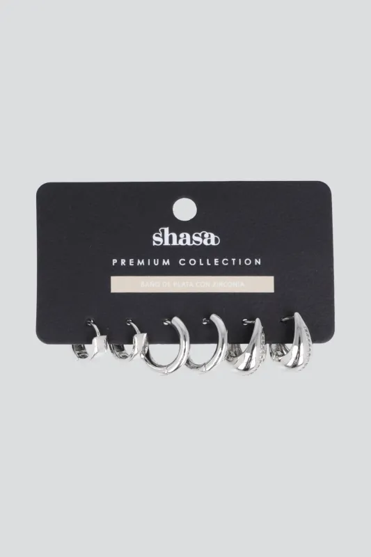 Set 3 pares aretes gota made by Shasa