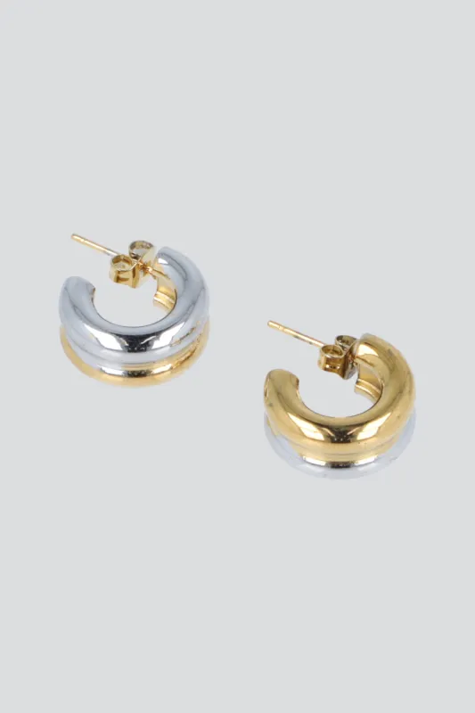 Arracadas 2 lineas mix sold by Shasa