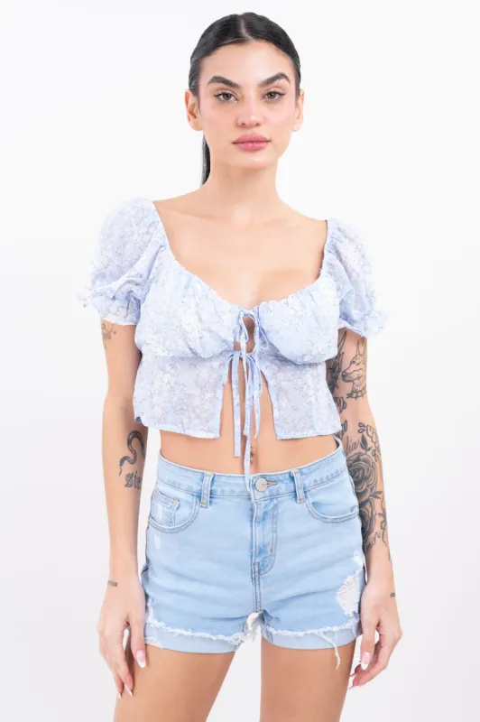 Top abierto cintas flores sold by Shasa