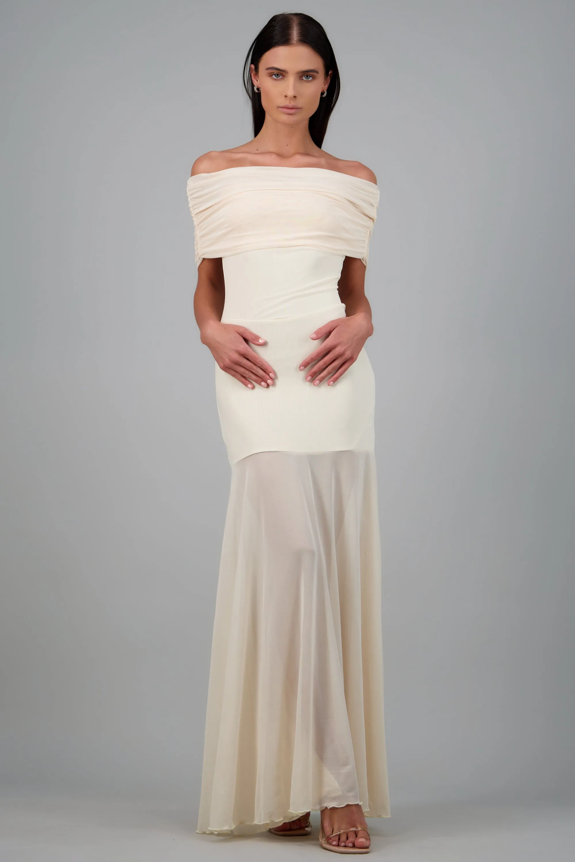 Vestido maxi drapeado transparencias sold by Shasa product image thumbnail 3