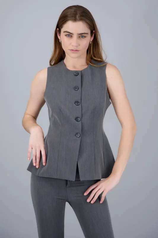 Chaleco sastre largo con abertura sold by Shasa