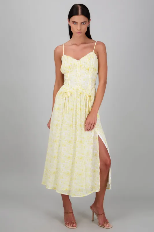 VESTIDO MAXI ABERTURA FLORES sold by Shasa