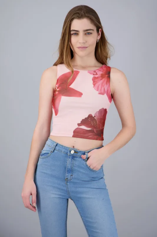 Top sin mangas estampado mesh made by Shasa