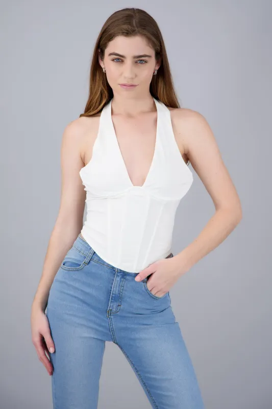 Top corset halter con varillas sold by Shasa