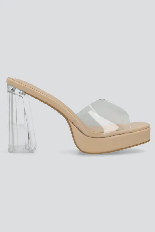 Tacon plataforma transparente alto sold by Shasa