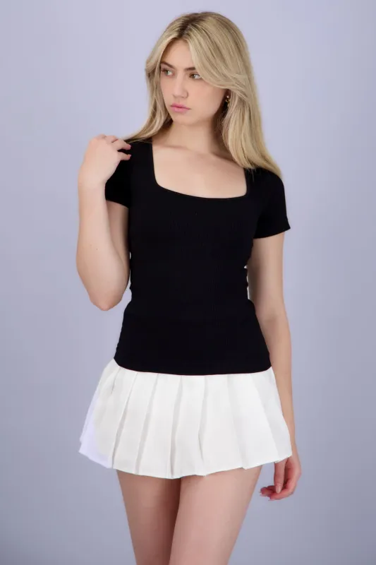 Top manga corta escote cuadrado seamless sold by Shasa