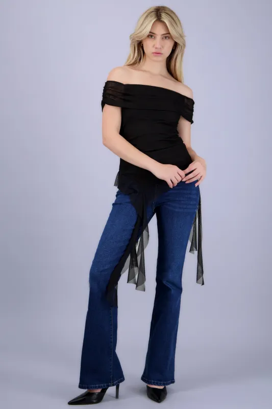 Top de mesh off shoulder made by Shasa