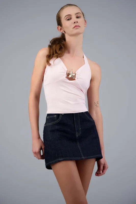 Top halter detalle escote estrella made by Shasa