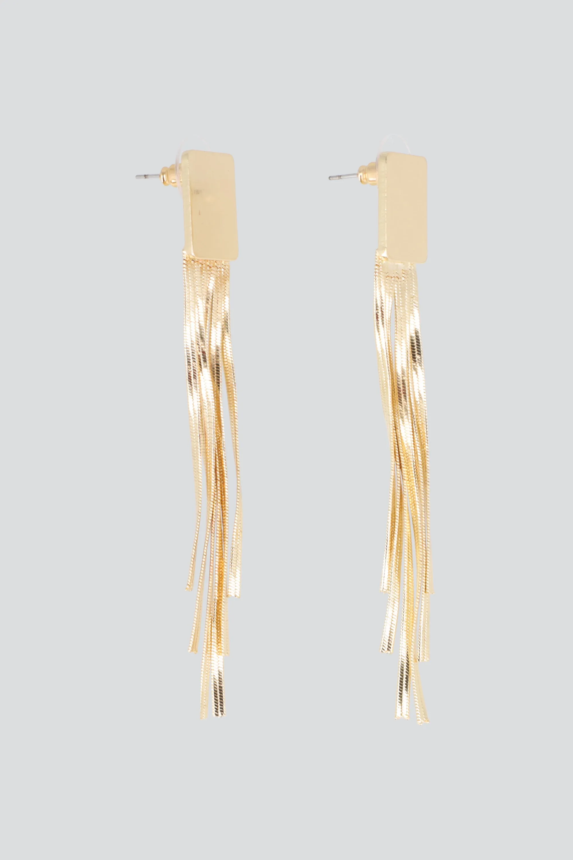 Aretes cuadro lineas metal sold by Shasa