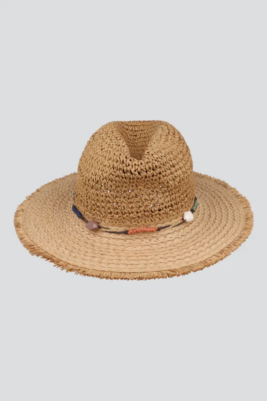 Sombrero panamá detalle conchas made by Shasa