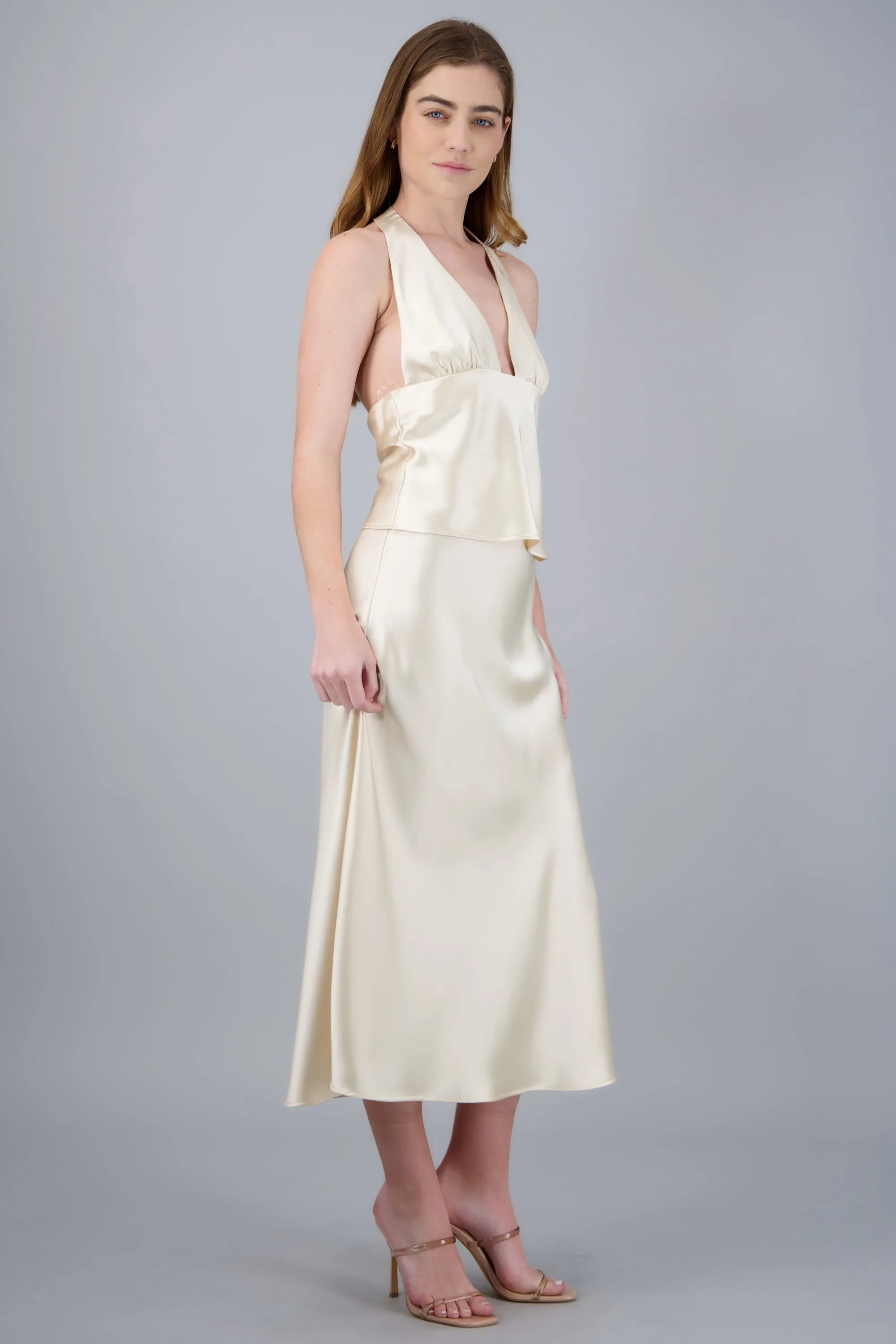 Falda midi satinada lisa sold by Shasa product image thumbnail 3