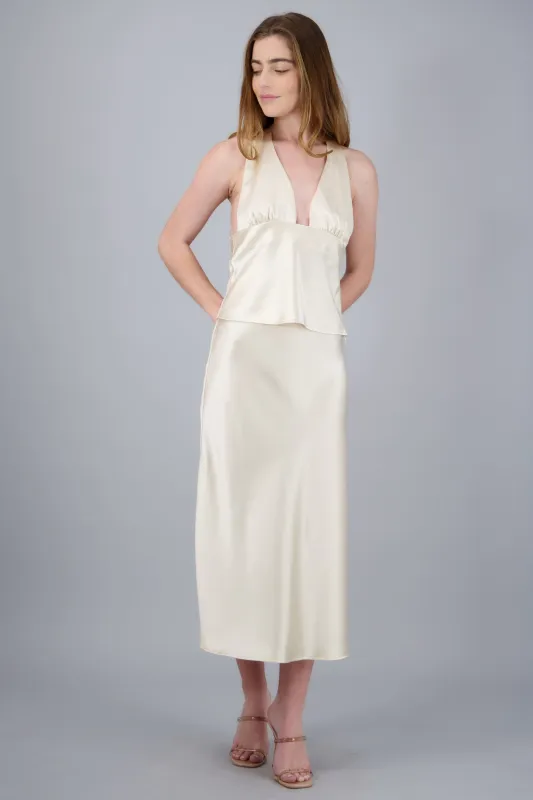 Falda midi satinada lisa sold by Shasa