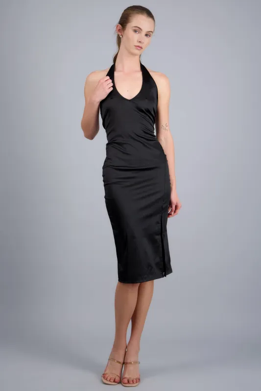 Vestido Halter Midi con Abertura sold by Shasa