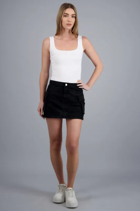 Falda denim cargo estrella sold by Shasa