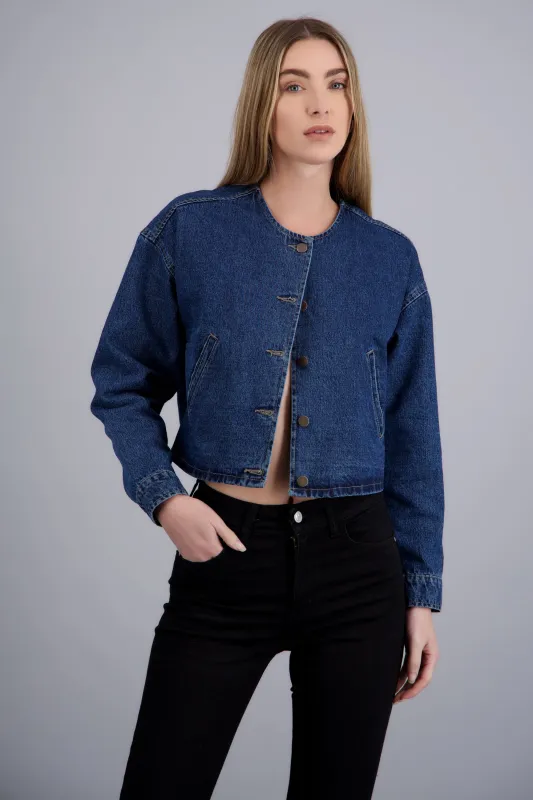 Chamarra denim bomber made by Shasa