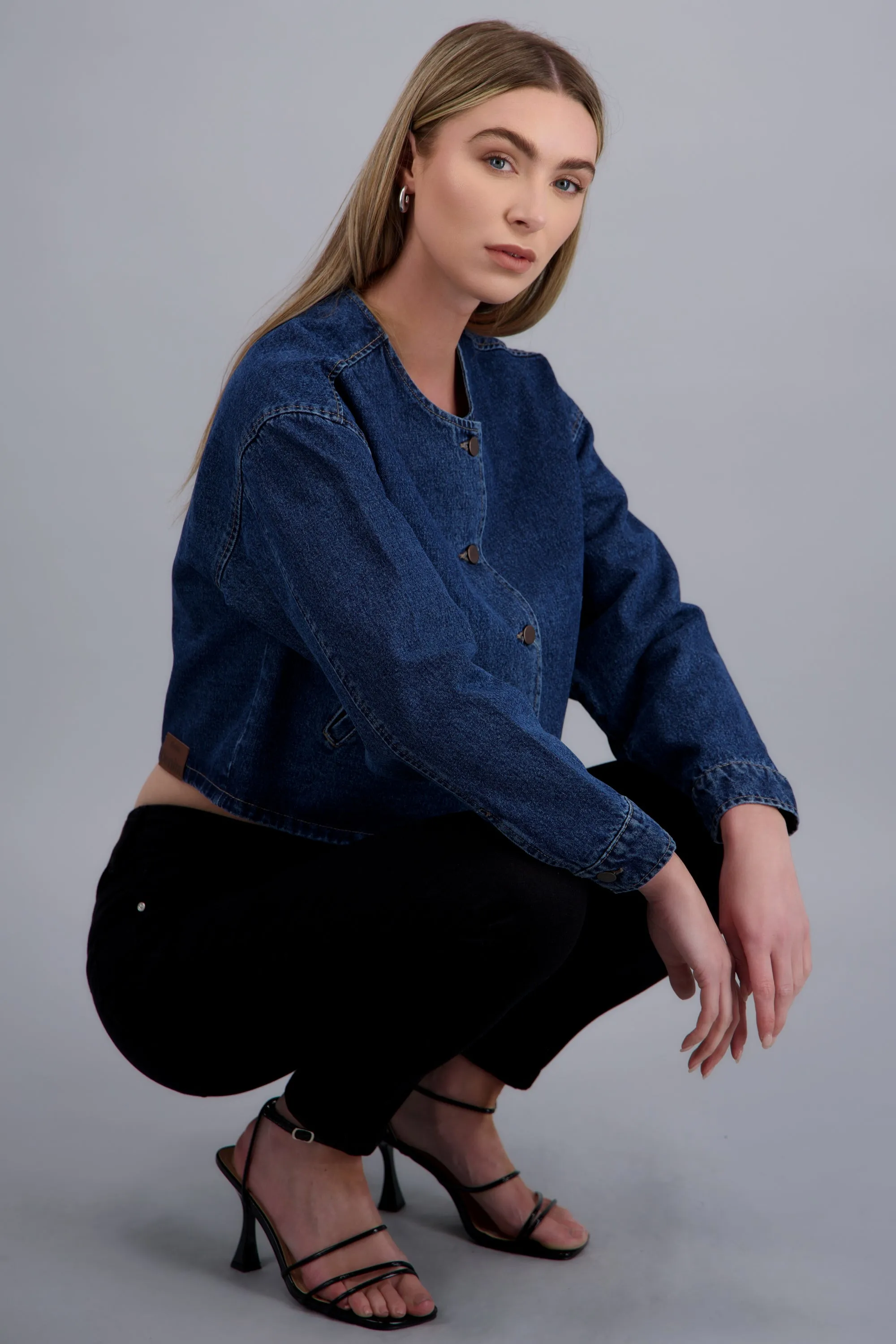 Chamarra denim bomber sold by Shasa product image thumbnail 3