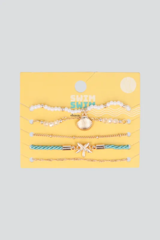 5 P ANKLET BEADS CONCHA made by Shasa