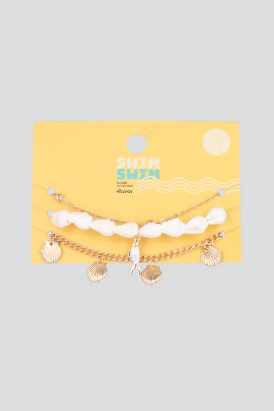 ANKLET 3 CAPAS CONCHITAS MAS made by Shasa