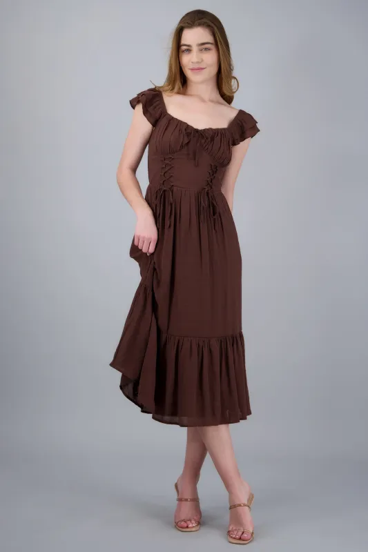 Vestido maxi detalle lace up sold by Shasa