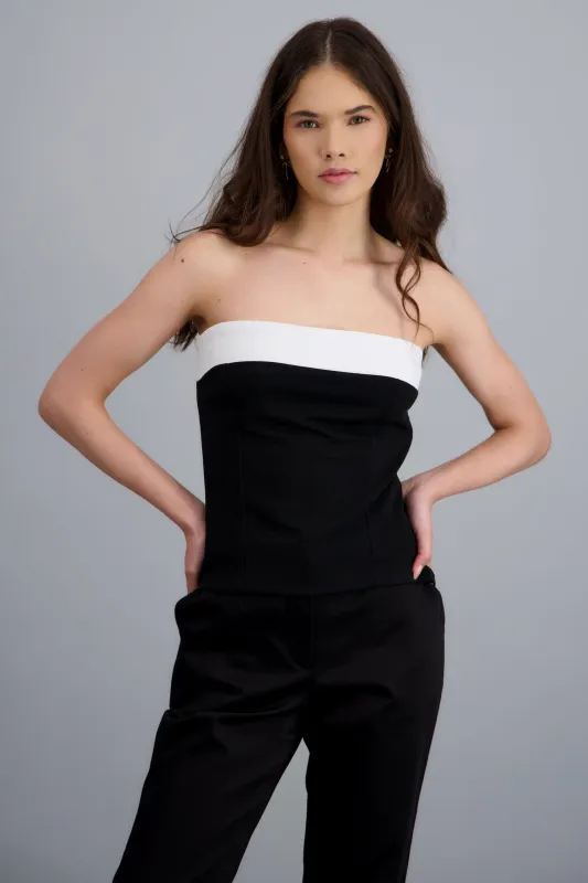 Top strapless contraste sold by Shasa