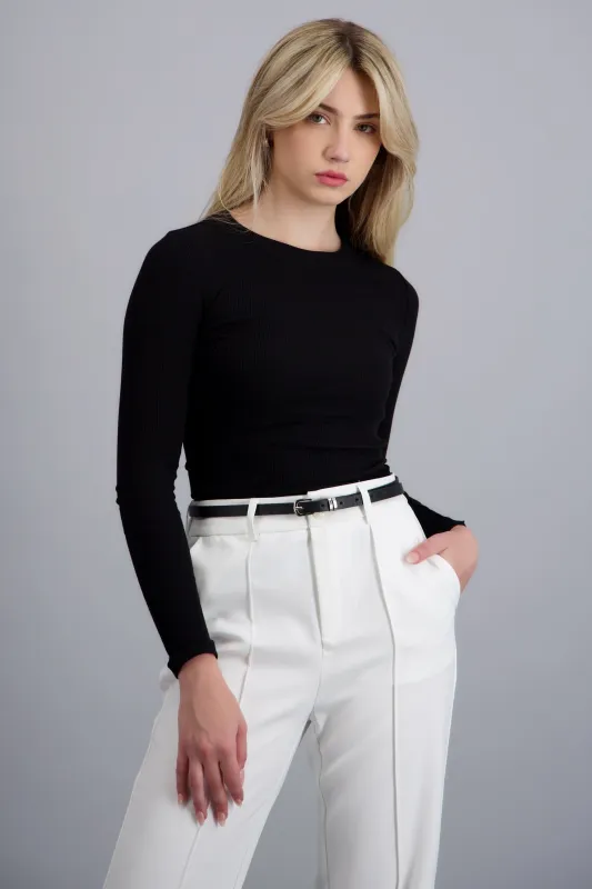 Top manga larga cuello redondo made by Shasa