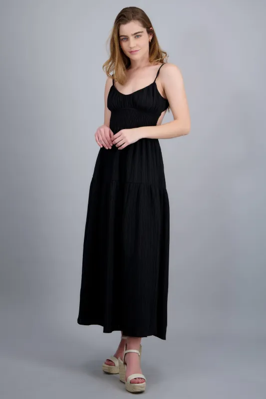 Vestido maxi textura smock cintura sold by Shasa