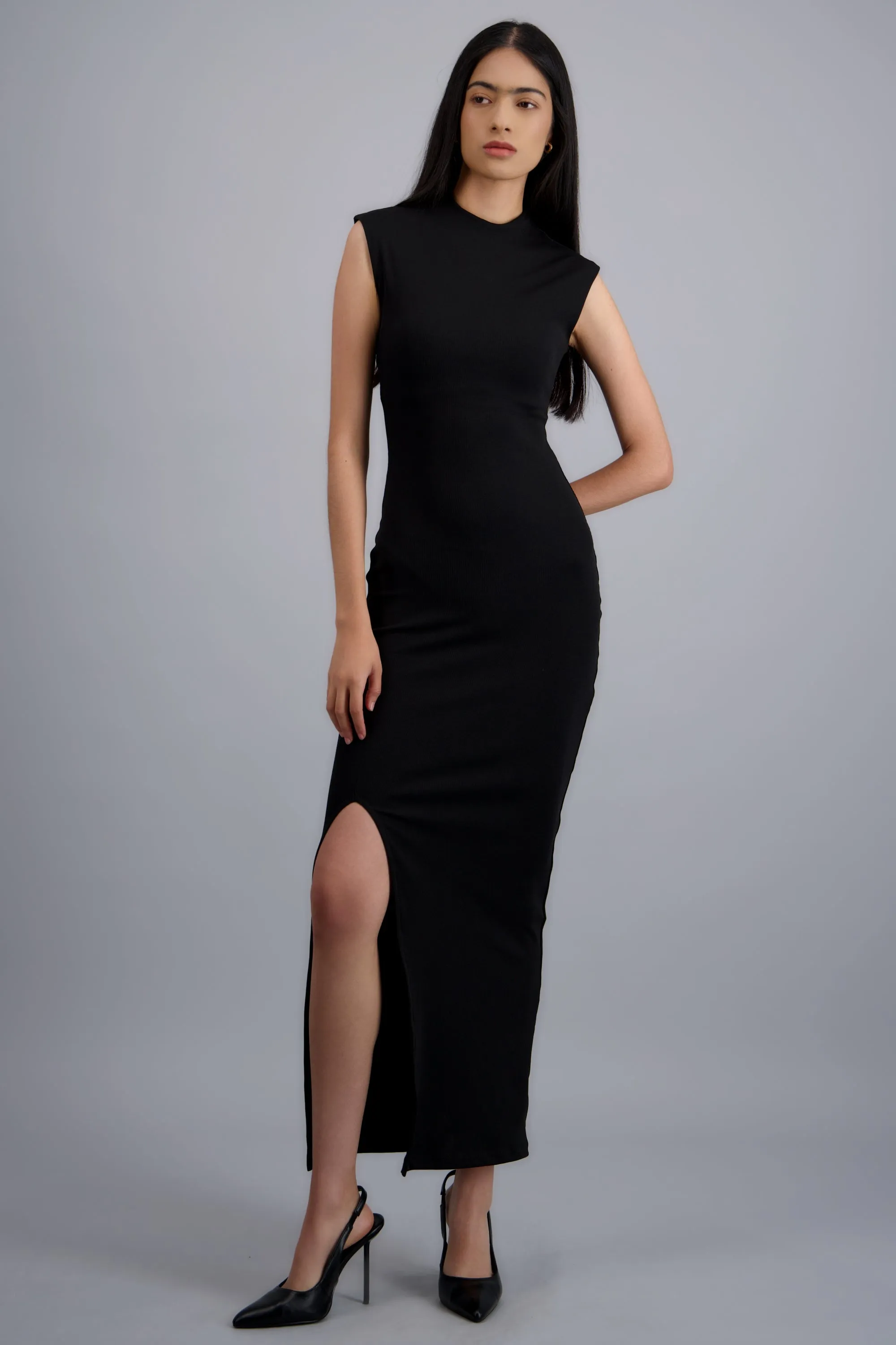 Vestido maxi rib sin mangas cuello redondo sold by Shasa product image thumbnail 2