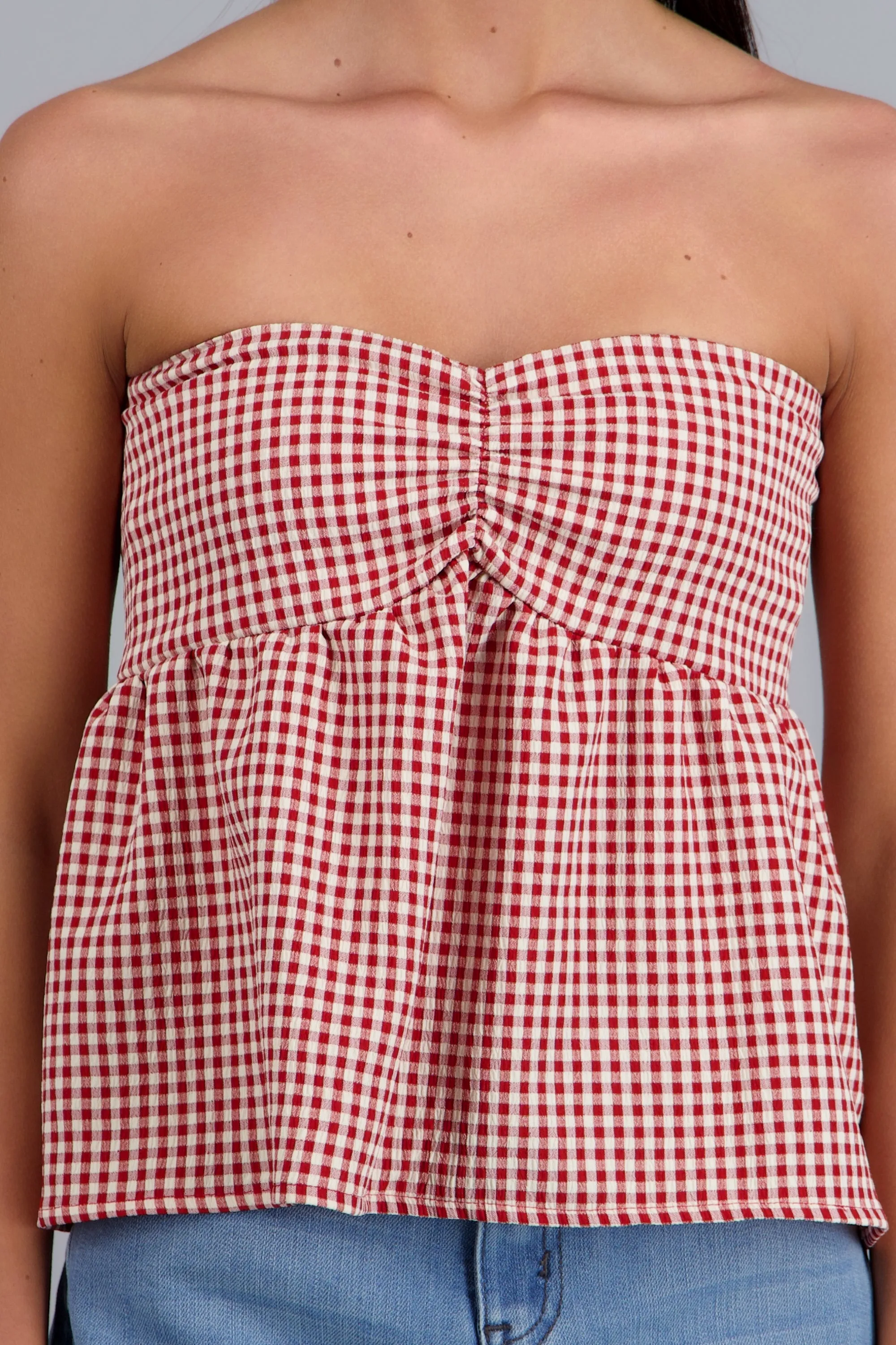 Blusa strapples estampado ginham sold by Shasa product image thumbnail 5