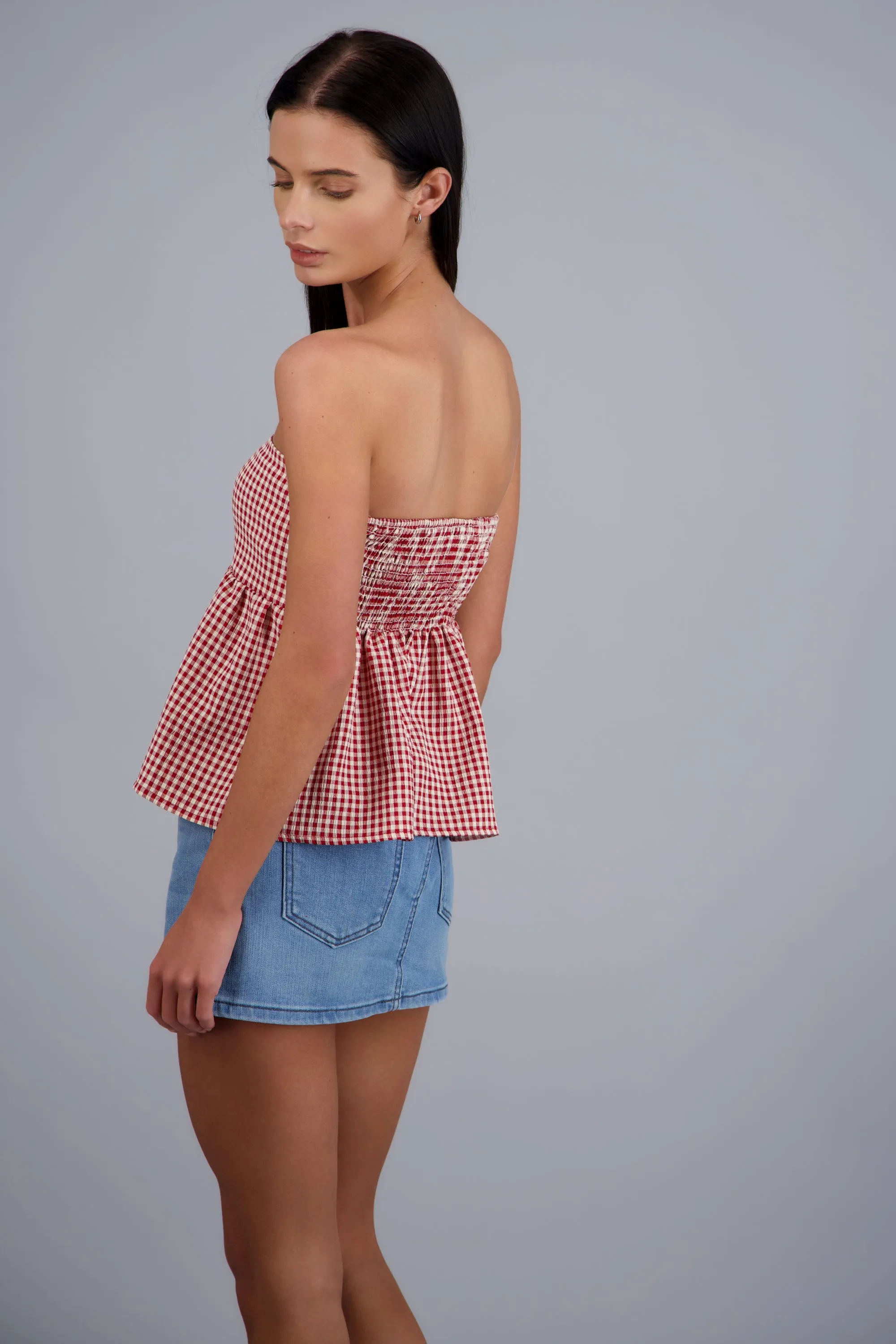 Blusa strapples estampado ginham sold by Shasa product image thumbnail 2