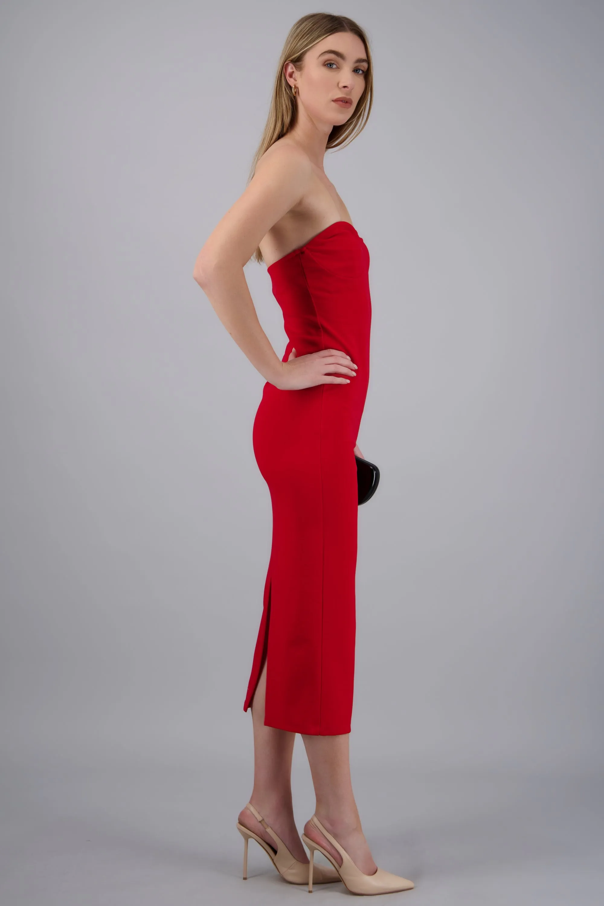 Vestido midi strapless escote corazón sold by Shasa product image thumbnail 3