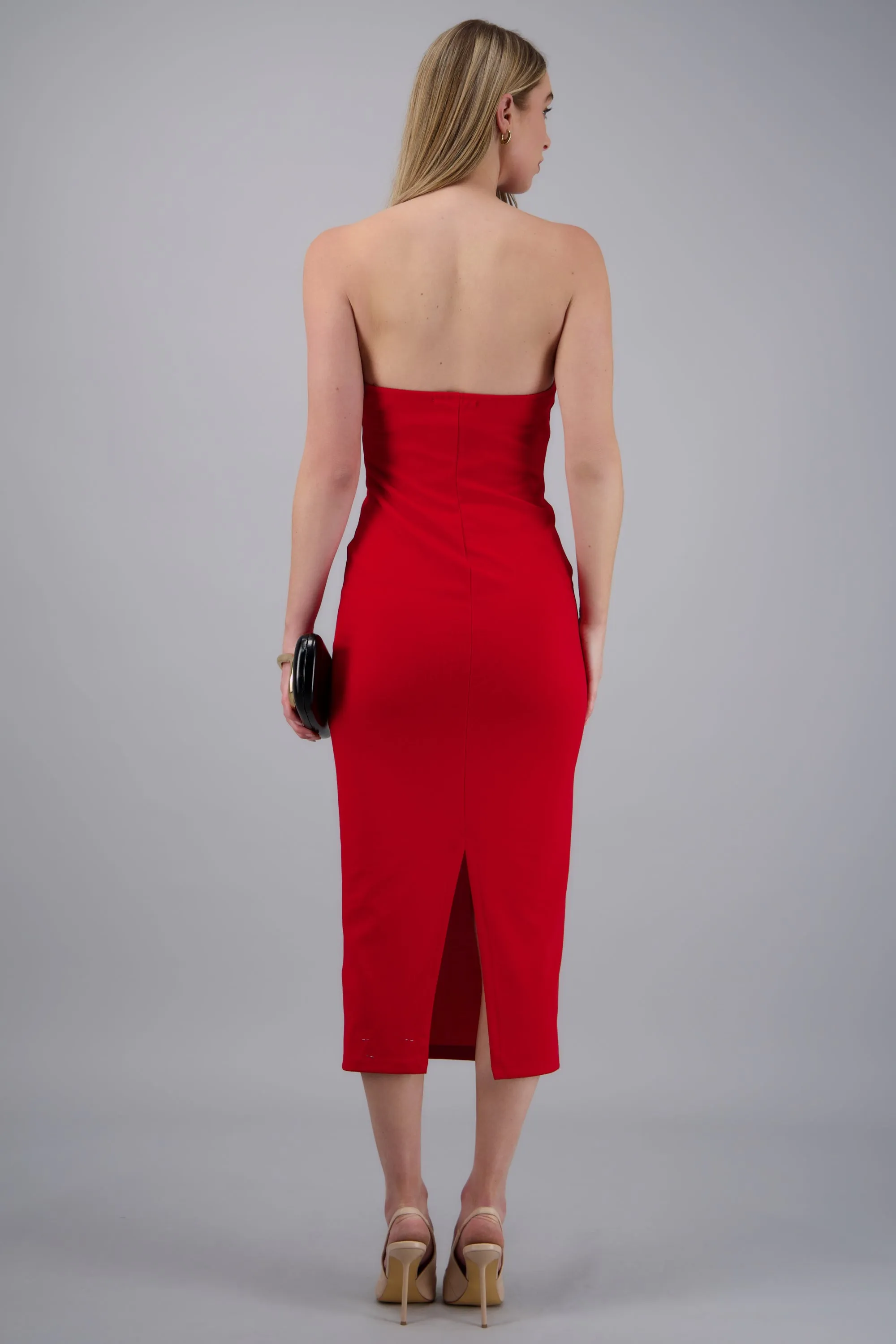 Vestido midi strapless escote corazón sold by Shasa product image thumbnail 4