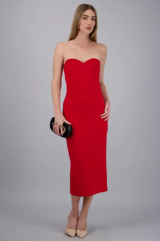 Vestido midi strapless escote corazón sold by Shasa