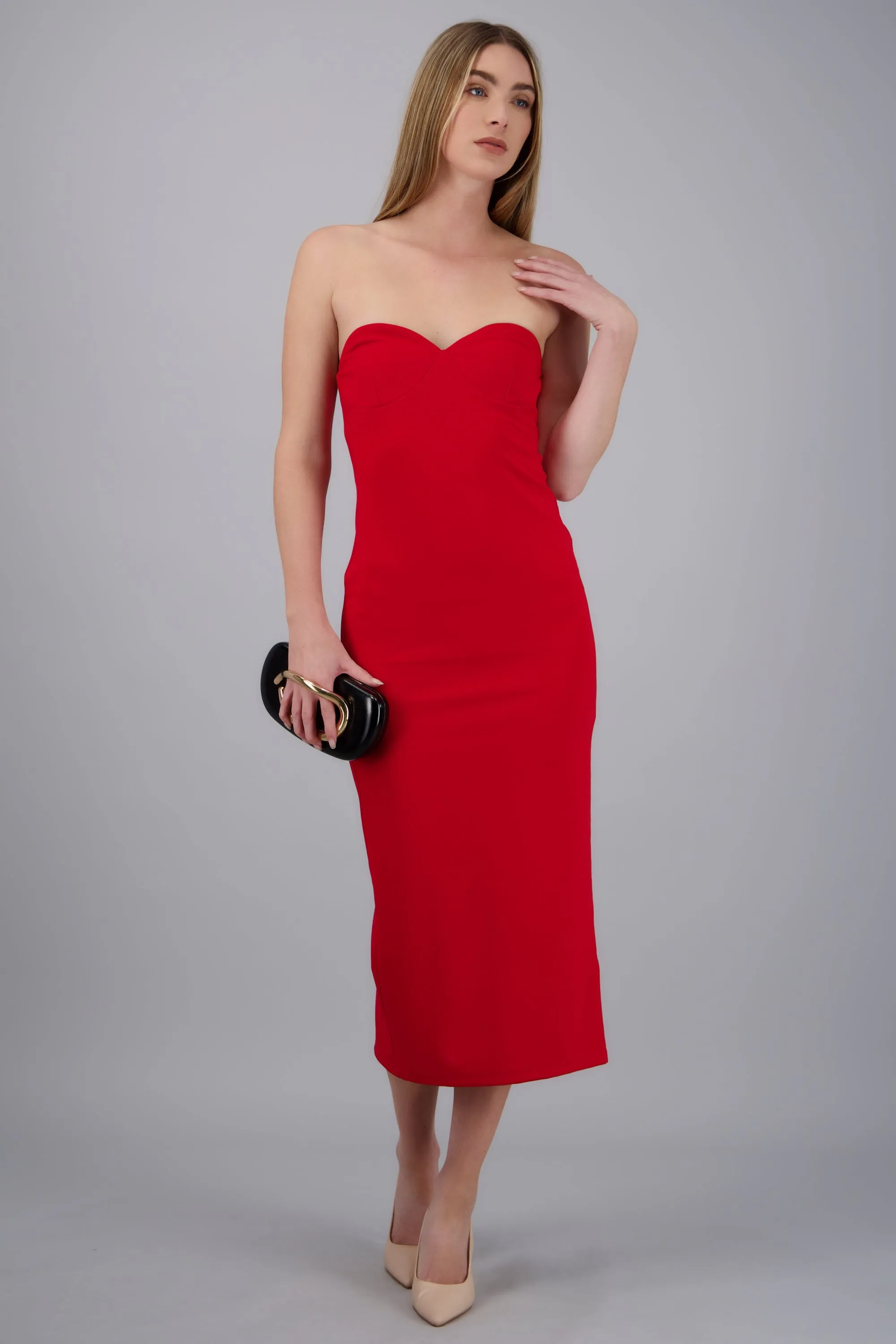 Vestido midi strapless escote corazón sold by Shasa product image thumbnail 2