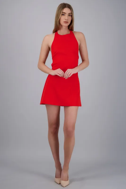 Vestido mini halter detalle espalda made by Shasa
