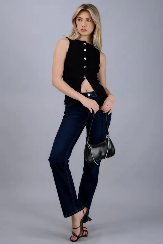 Chaleco tejido abertura made by Shasa