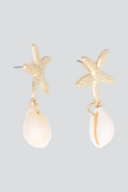 ARETES CONCHA ESTRELLA DE MAR made by Shasa