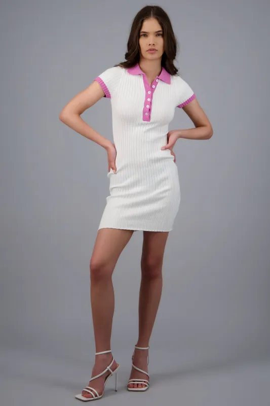 Vestido cuello polo contraste sold by Shasa