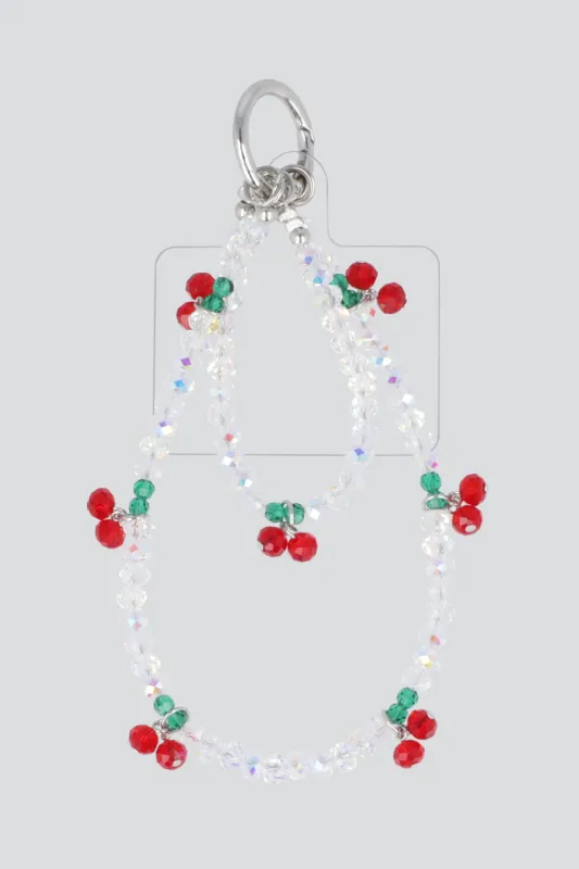 Cadena para cel cuentas cereza made by Shasa