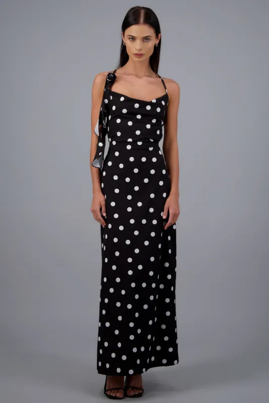 Vestido midi halter polka dots made by Shasa