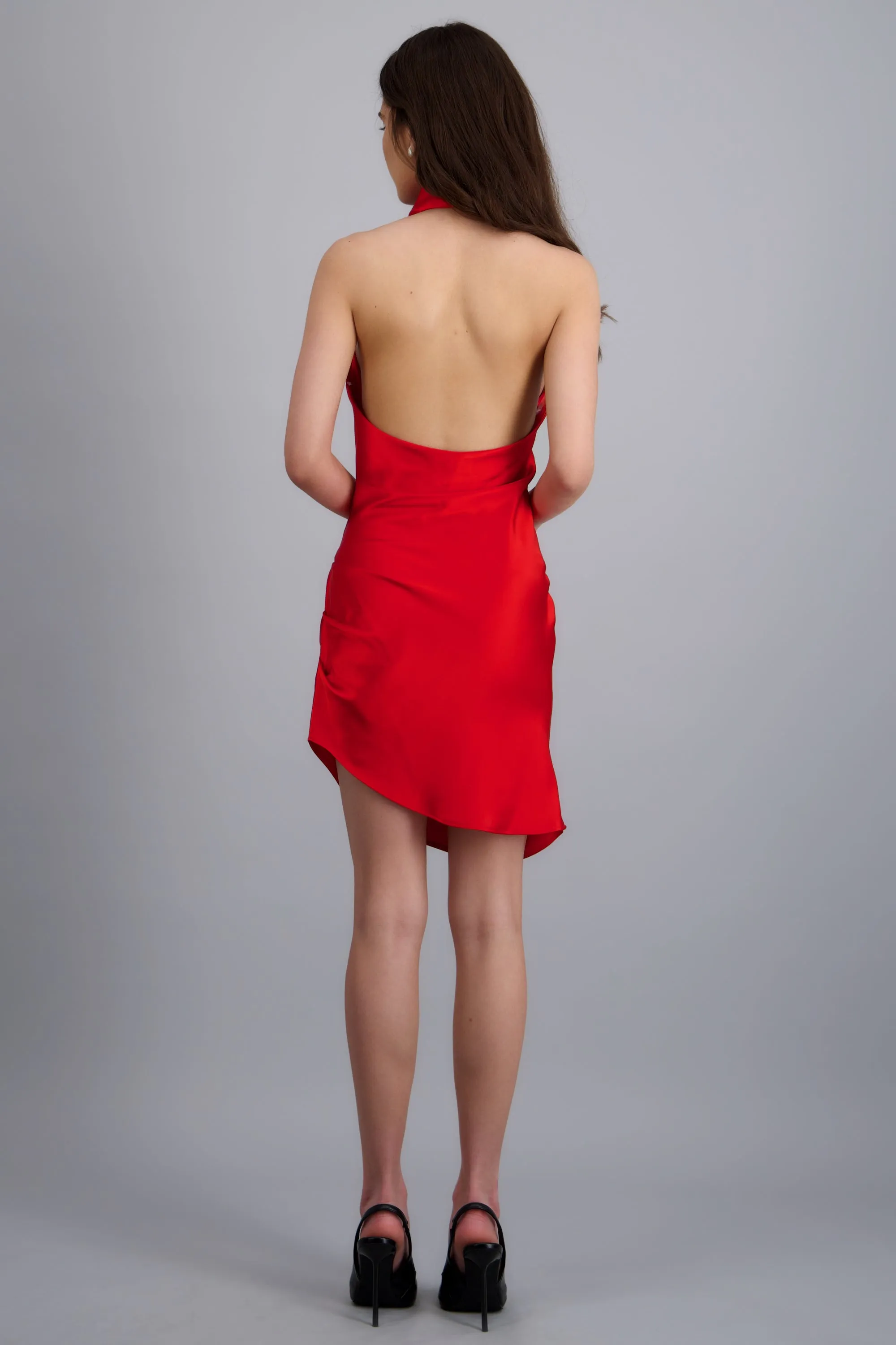 Vestido satin halter espalda abierta sold by Shasa product image thumbnail 4