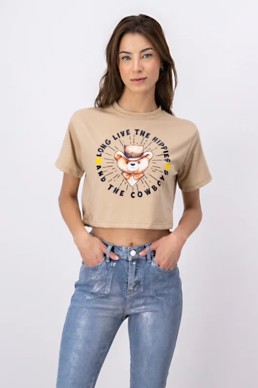 Playera crop boxy estampada sold by Shasa