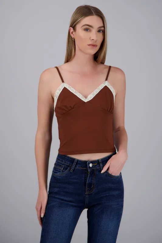 Top tirantes detalle encaje made by Shasa
