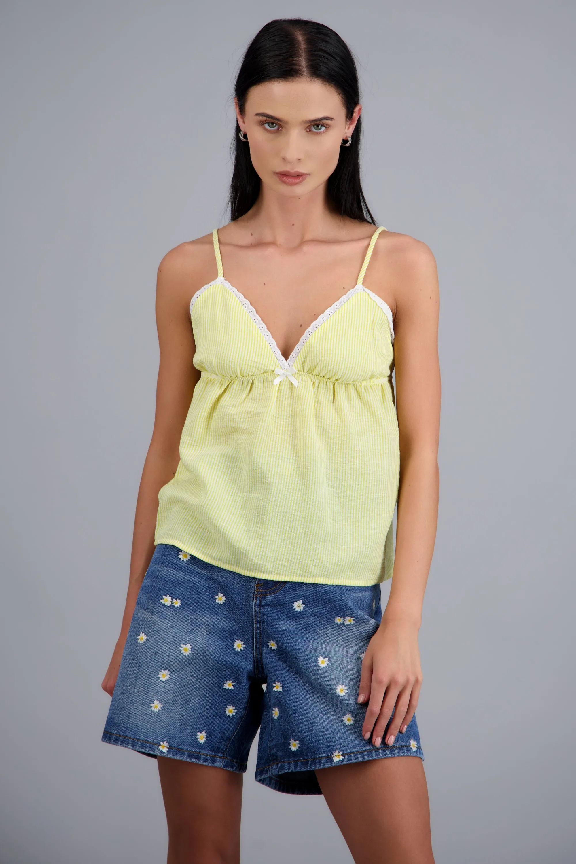 Top tirantes detalle moño rayas sold by Shasa