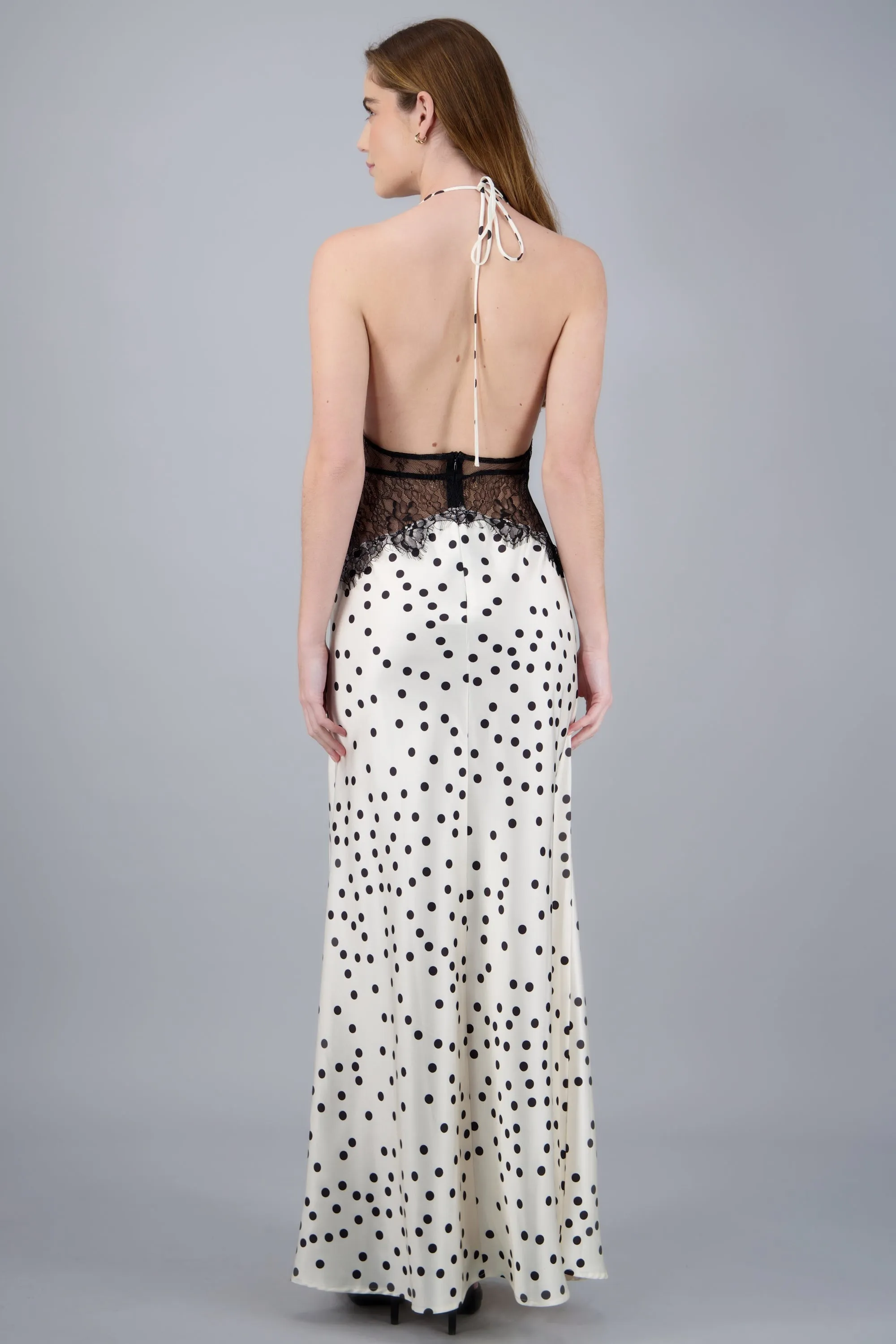Vestido maxi encaje espalda descubierta polka dots sold by Shasa product image thumbnail 4