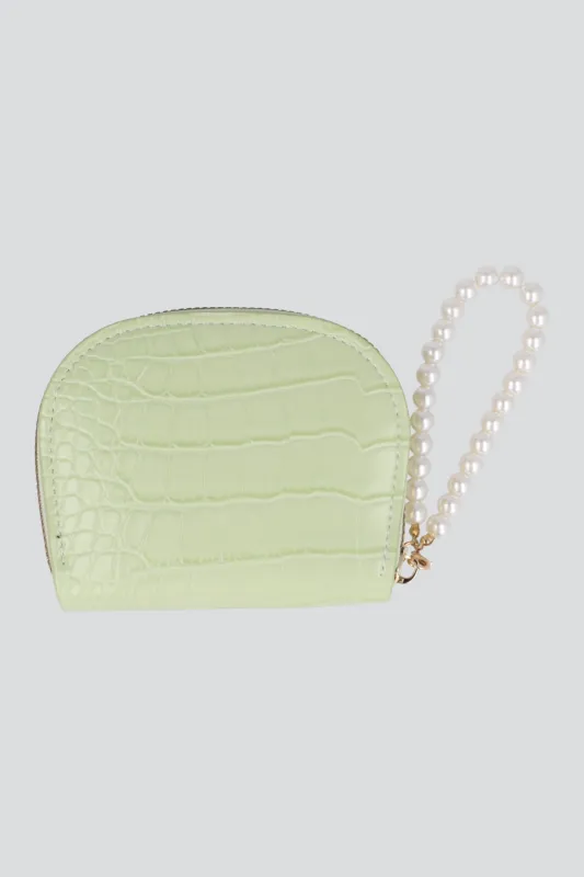 Monedero croco charm perlas made by Shasa